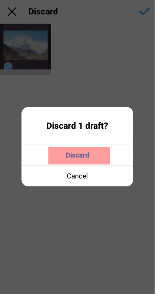 How to delete drafts on Instagram for personal account?
