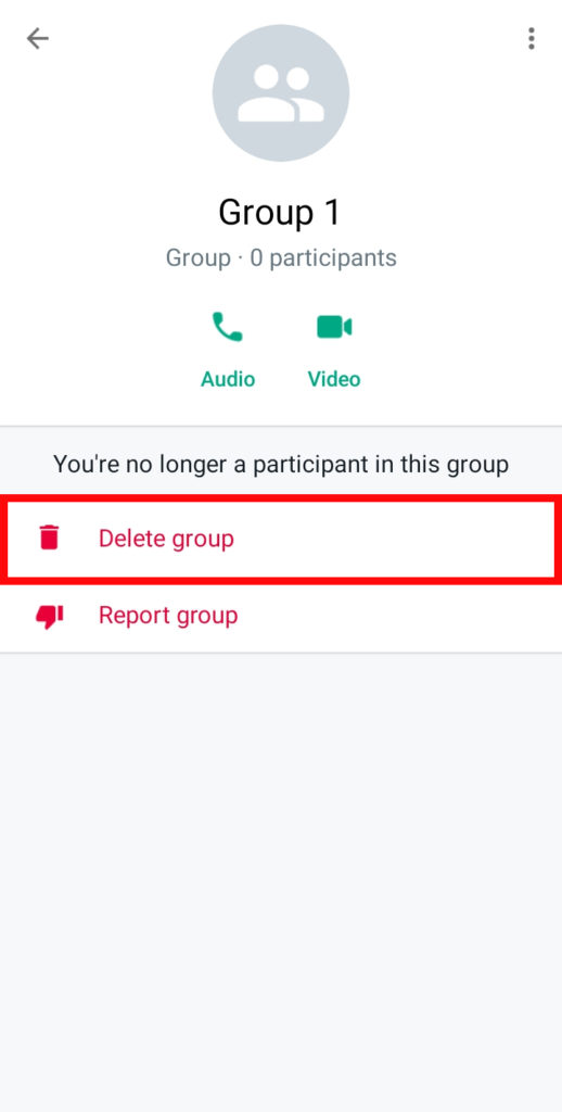Delete WhatsApp group