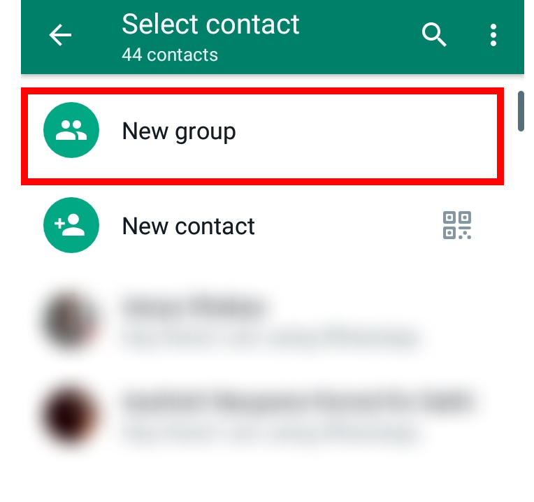 make new group on WhatsApp