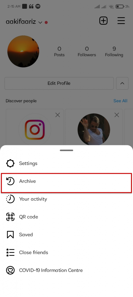How to unarchive your instagram post