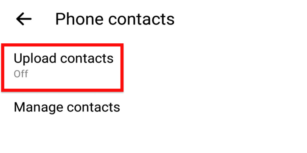 Disable Upload Contacts to not sync phone contacts to Messenger