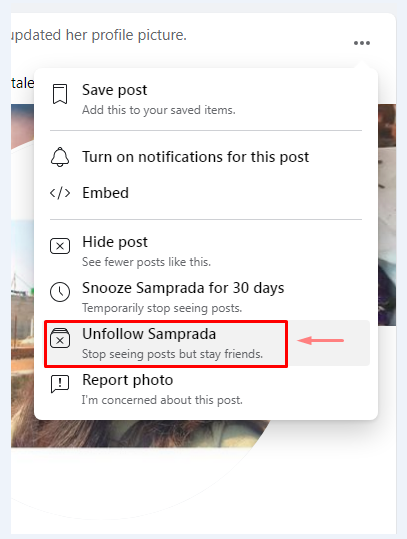 How to unfollow on facebook?