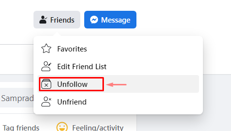How to unfollow on Facebook?