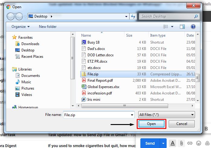 How to Send Zip File in Gmail?