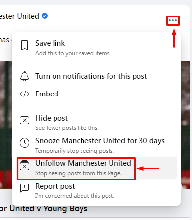 How to unfollow on Facebook?