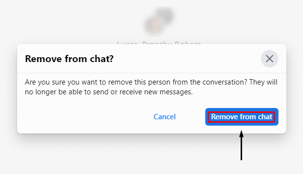 Permanently deleting a group chat on Messenger on desktop