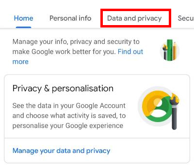 Secondly to download Gmail Emails in bulk click on Data and Privacy