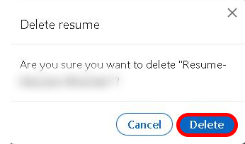 How to delete resume from Linkedin?