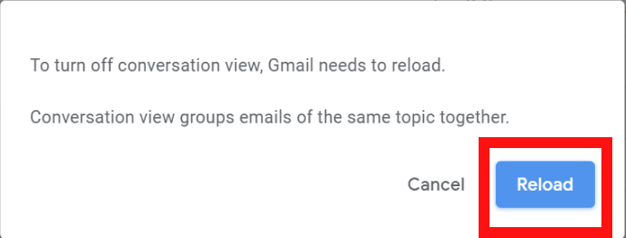 Ungroup emails in Gmail.