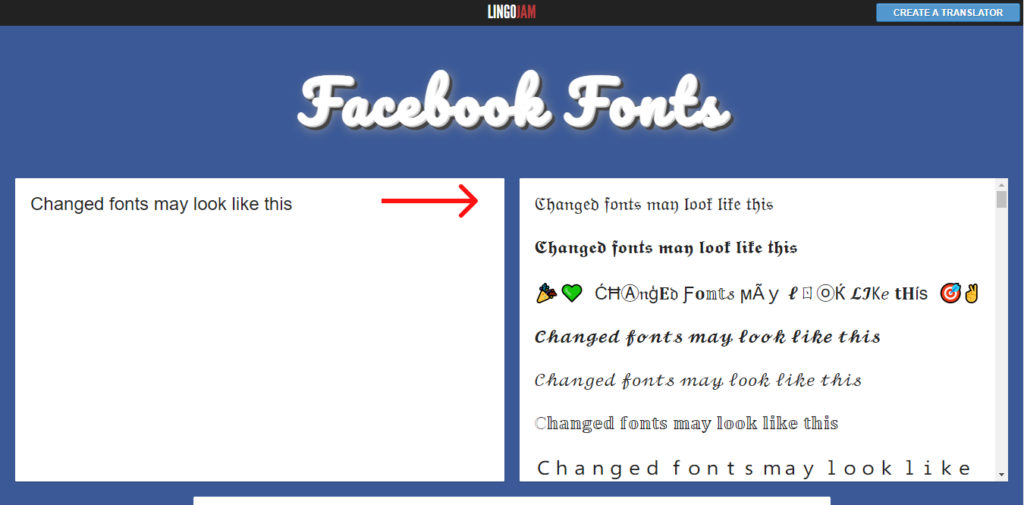 How to Change Font in Facebook using LingoJam