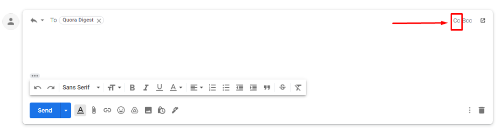 How to CC in Gmail on a Reply? 