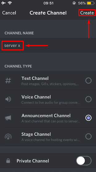 How to Make an Announcement Channel on Discord on mobile?