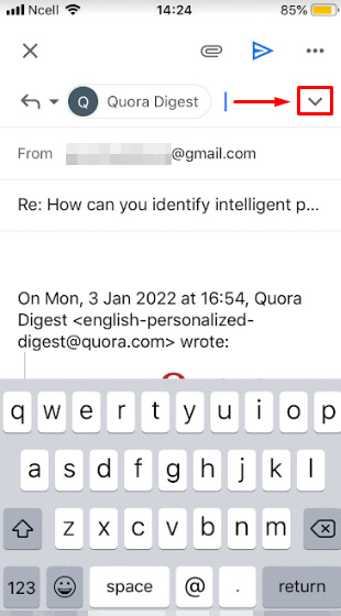 How to CC in Gmail on a reply on mobile?
