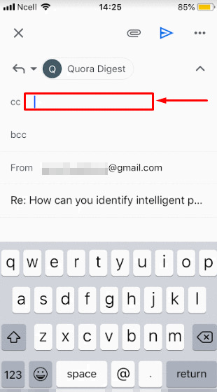 How to CC in Gmail on a reply?