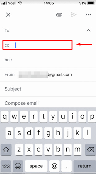 How to CC in Gmail on mobile?