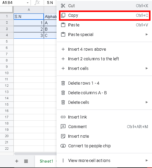 To insert a table in gmail, copy the table you created in Sheets or Excel.

