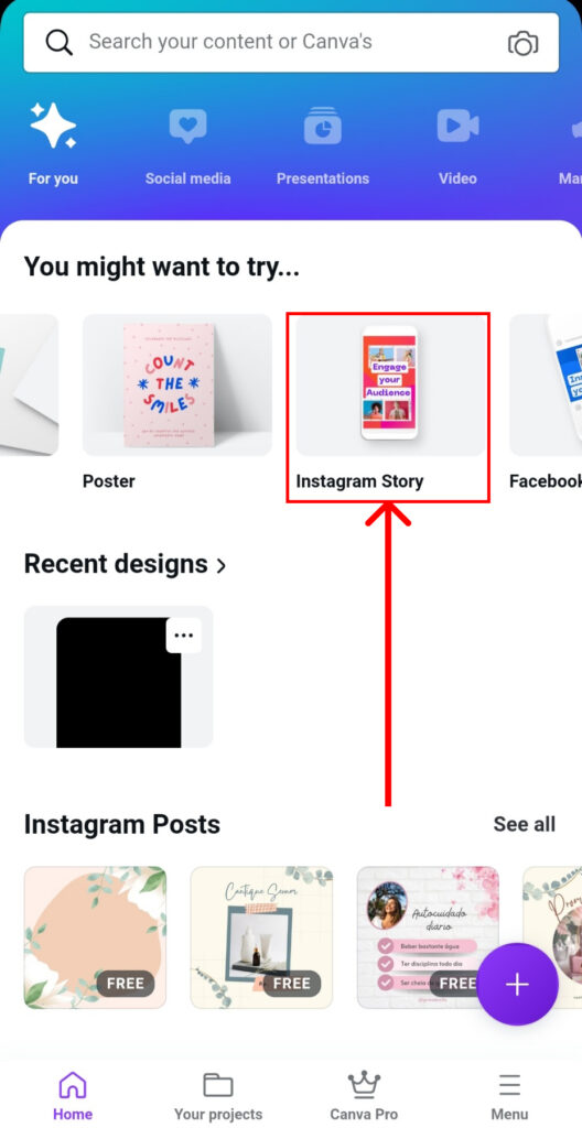 How to change the background color on Instagram story using Canva?