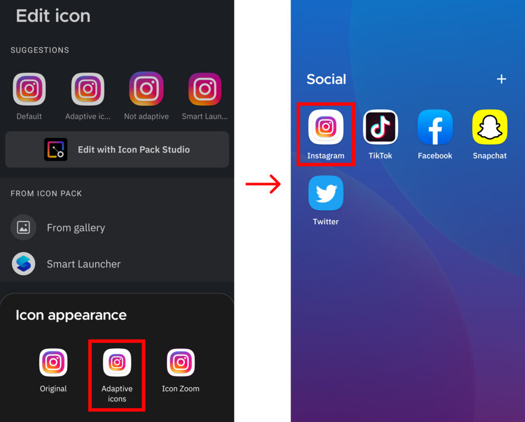 Use a Launcher to Change the Instagram Icon in 2022