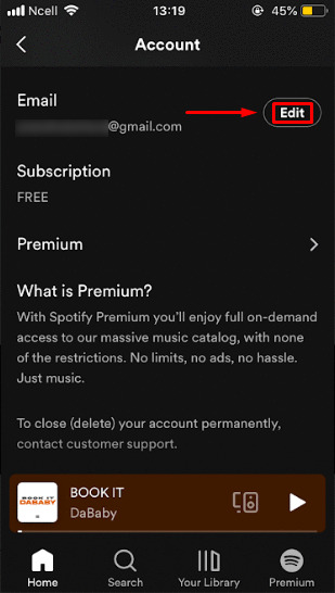 How to Change Email Address on Spotify on mobile?