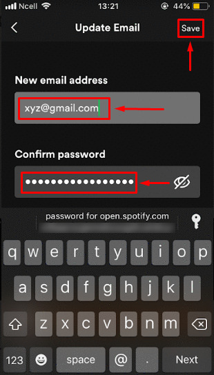 How to Change Email Address on Spotify on mobile?