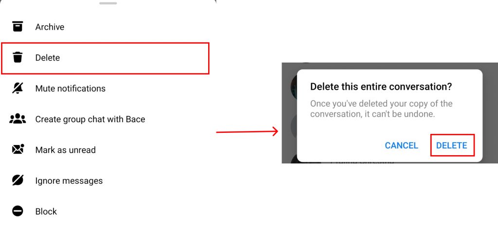 how to delete photos on Messenger?