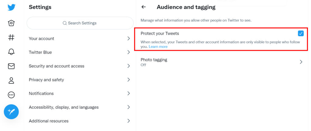 How to change privacy settings on Twitter?