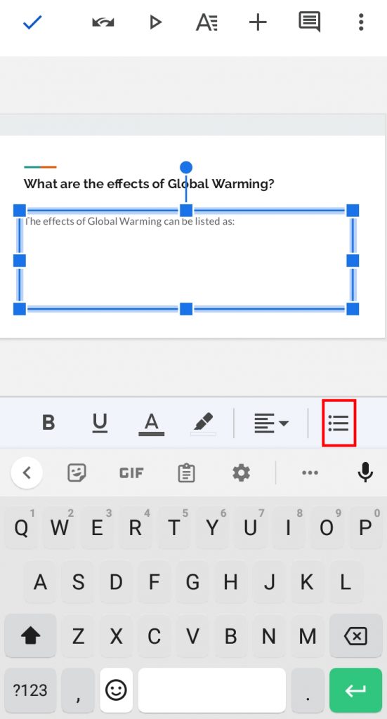 How to Add Bullet Points in Google Slides?