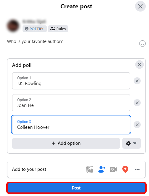 Create Polls on Facebook
