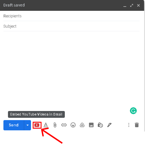 how to embed a youtube video in gmail?