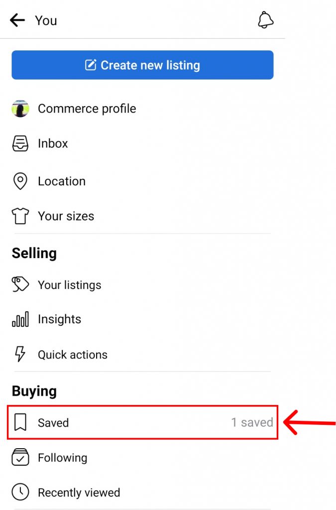 how to find saved posts on Facebook marketplace?