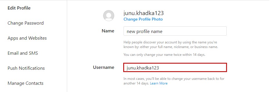 How to Change Instagram Username?