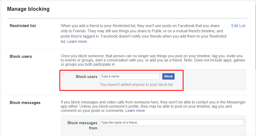 How to block people on Facebook?