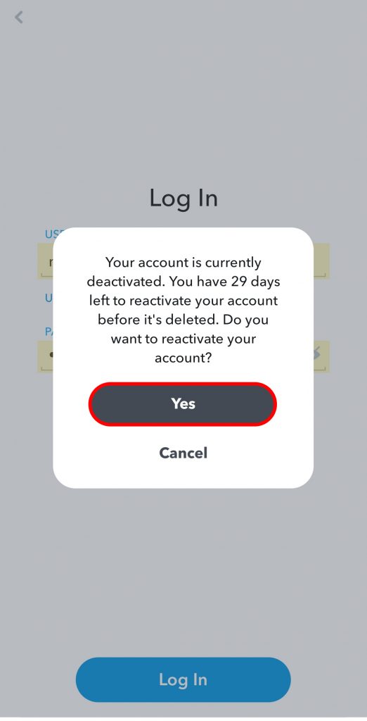 how to reactivate Snapchat?