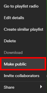 how to make Spotify playlist public?