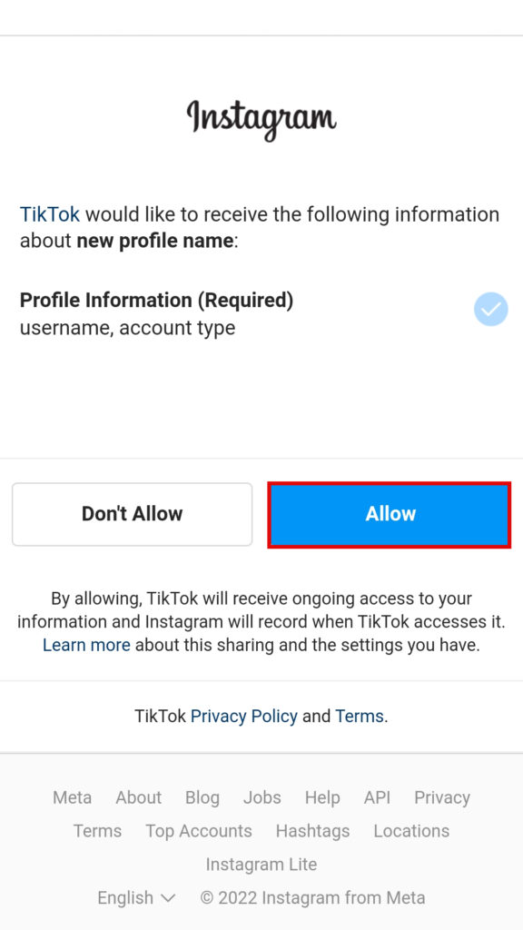 How to Add Your Instagram to Tiktok?