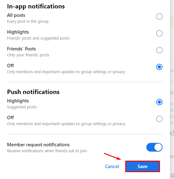 How to stop notifications from Facebook group?