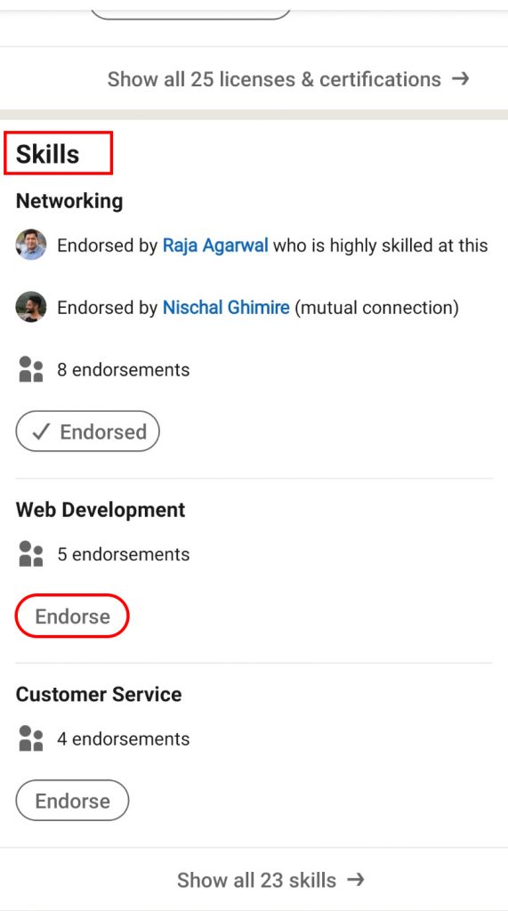 how to endorse someone on Linkedin?