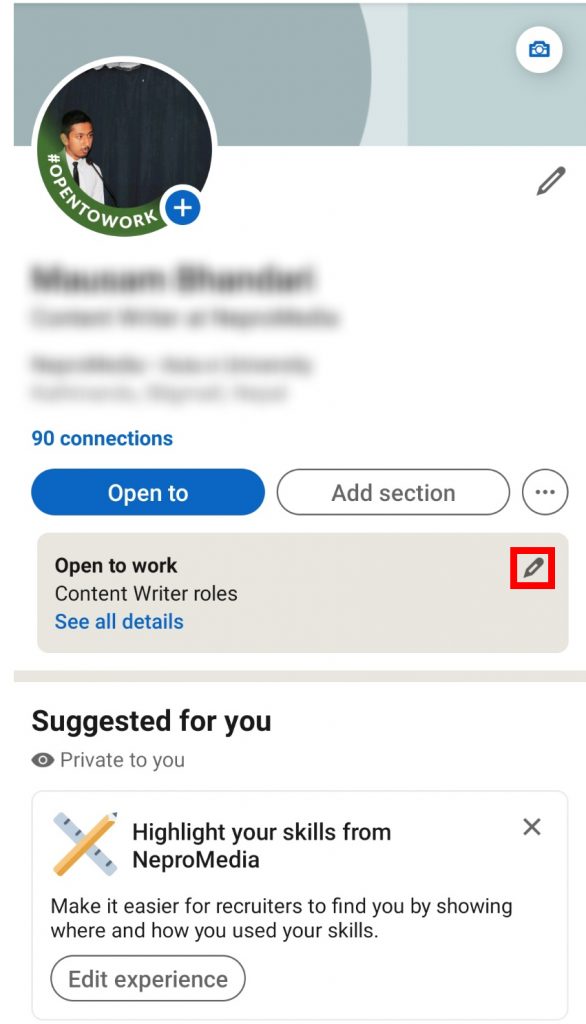 how to turn off open to work on linkedin?