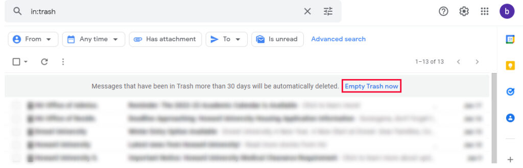 How to Empty Trash in Gmail?