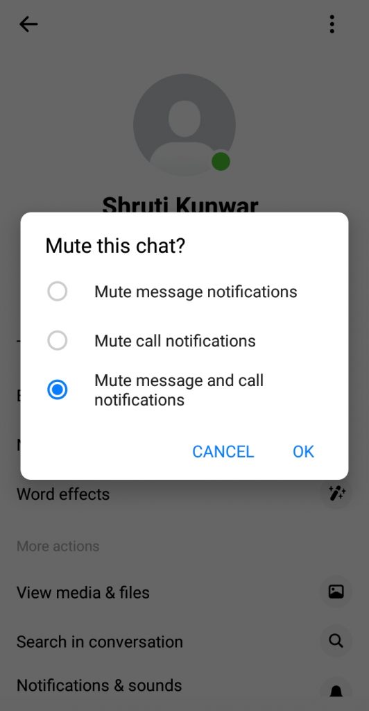 How to Turn off Notifications from a Specific Person?