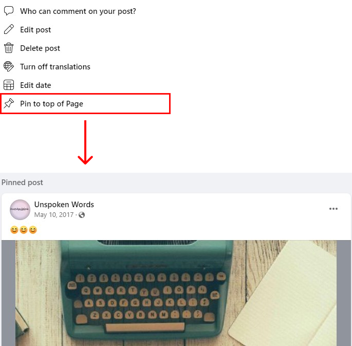How to Pin a Post on Facebook Page?