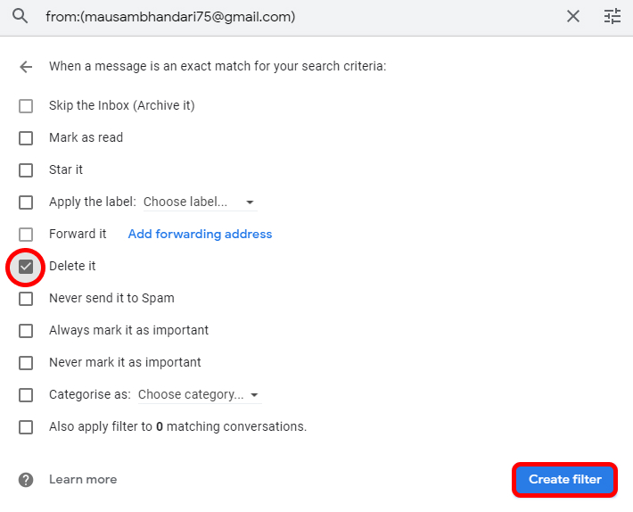how to create rules in Gmail?