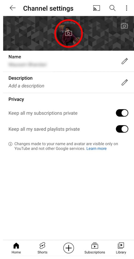 how to change youtube profile picture