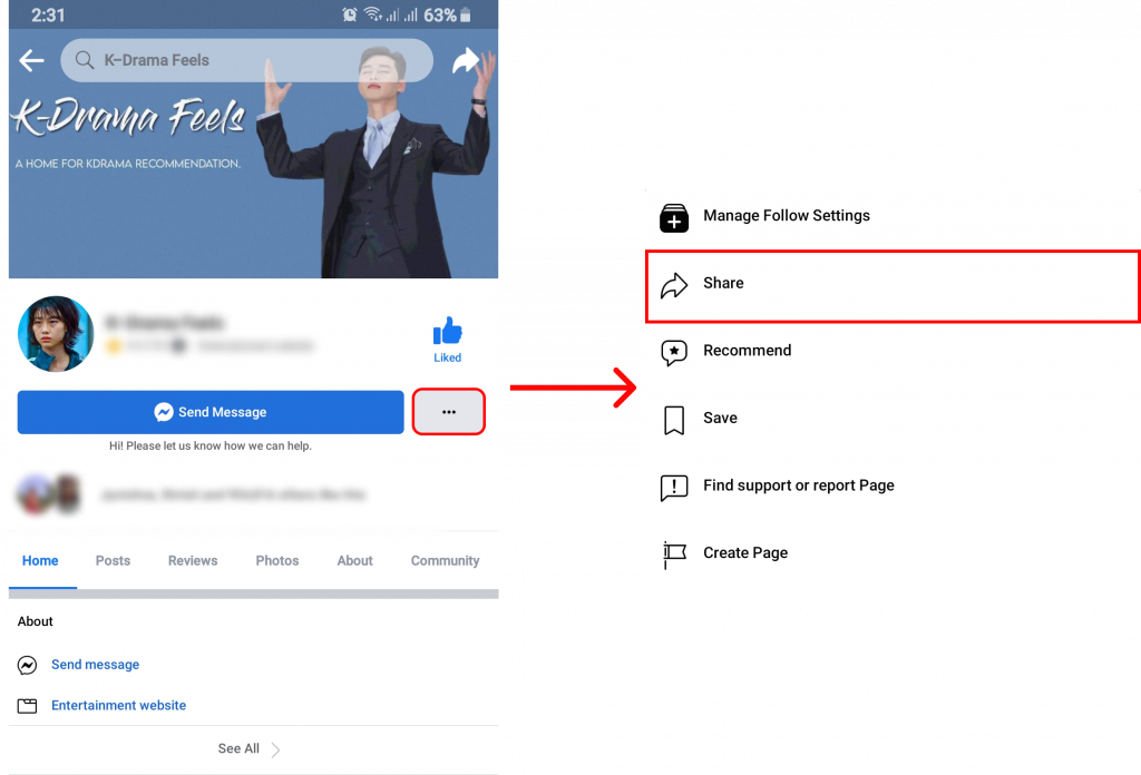 How to Share a Page on Facebook using Mobile?