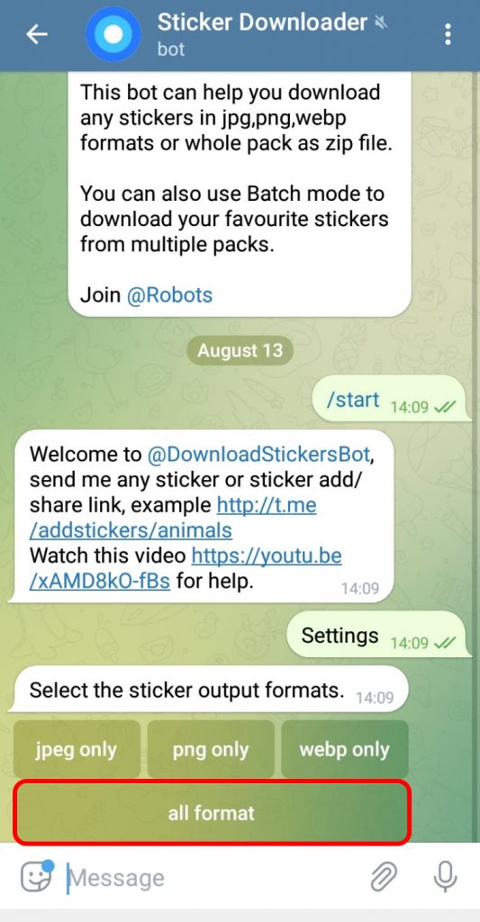 How to Download Stickers using Bot on Telegram?