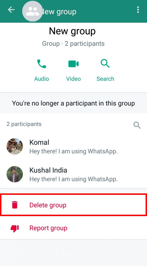 How to Delete a WhatsApp Group?