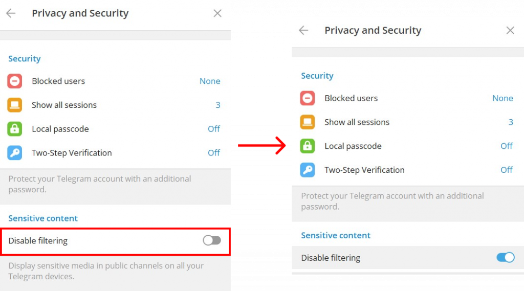 How to Enable Sensitive Content on Telegram?