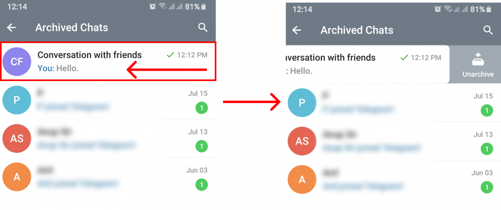 How to Unarchive Chats in Telegram?