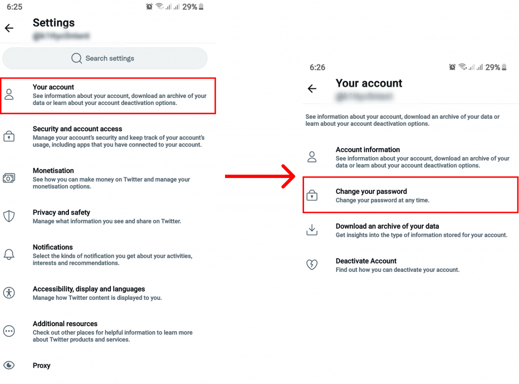 How to Change Password on Twitter using Mobile App?