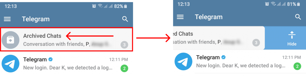 How to Archive Chats in Telegram using Mobile?